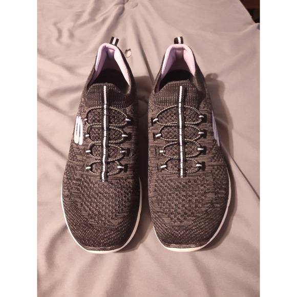 Size-9 Skechers Womens Air Cooled Memory Foam Dark Gary/Black Lightly Used - Picture 3 of 7